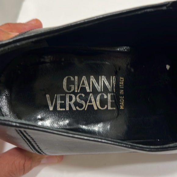 Gianni Versace, leather black dress shoes, size 10, but can fit an 11+ - Picture 7 of 11